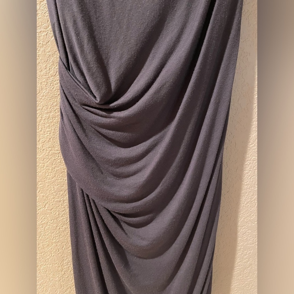 Velvet by Graham & Spencer Charcoal Draped Midi Dress - Picture 6 of 6
